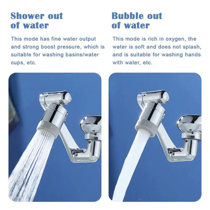 AquaTwist™ 1080° Rotating Faucet Sprayer – Universal Metal Tap Extender with Aerator Nozzle & 22/24mm Adaptor