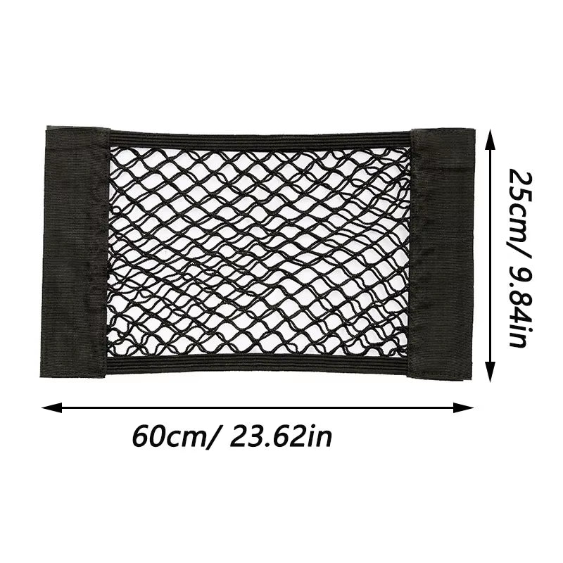 Car Back Rear Trunk Storage Net Seat Elastic String Net Magic Sticker Mesh Storage Bag Auto Organizer Seat Back Bag Freeshipping